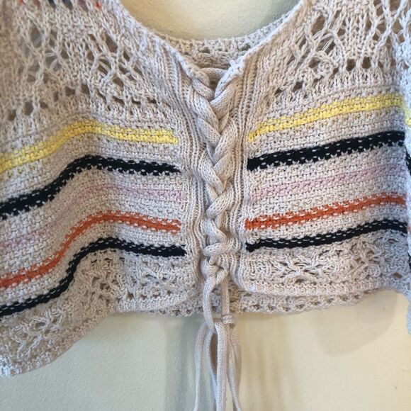 Superdry Lace-up Crochet Cropped Vest Top - Picture 7 of 8